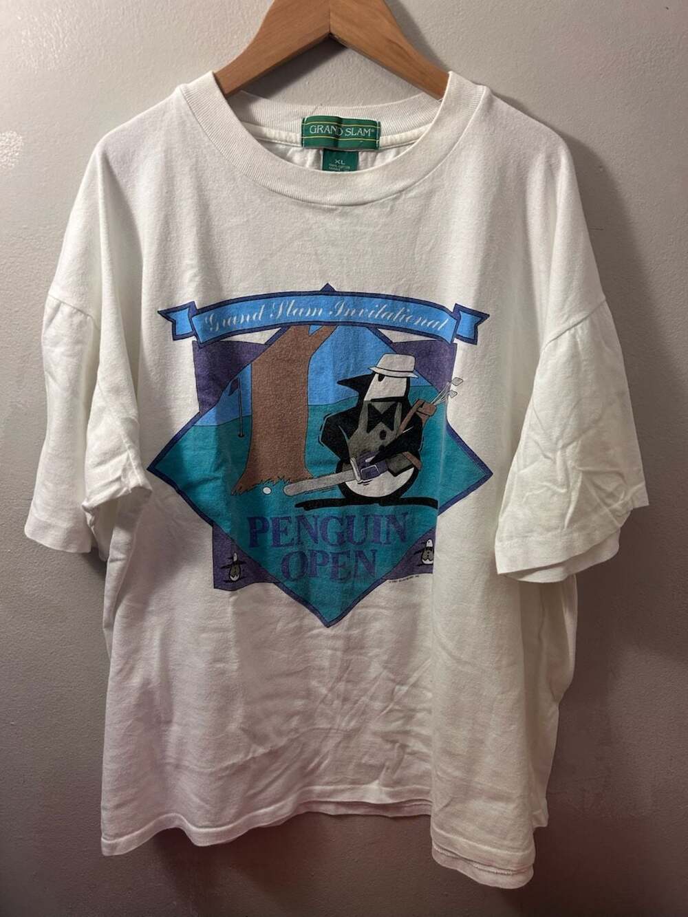 Vintage 1991 Grand Slam Munsingwear Penguin Open Golf T-Shirt XL